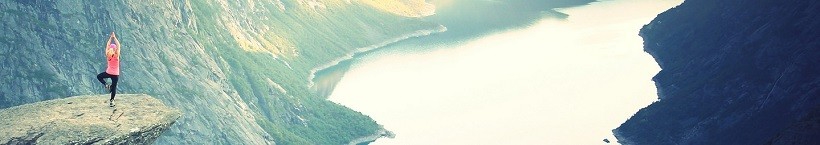 Yoga pose on a mountain top