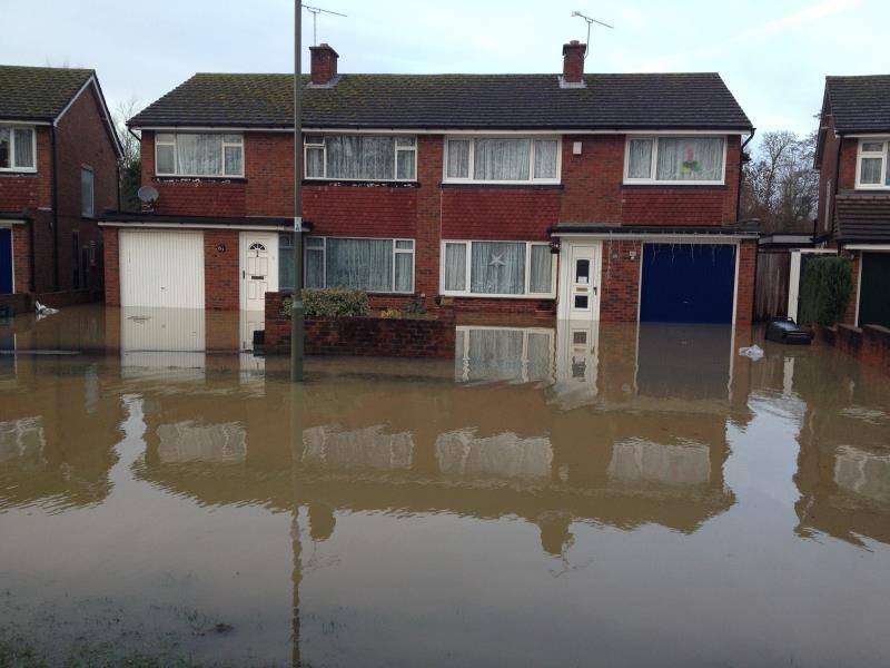 Flooded houses